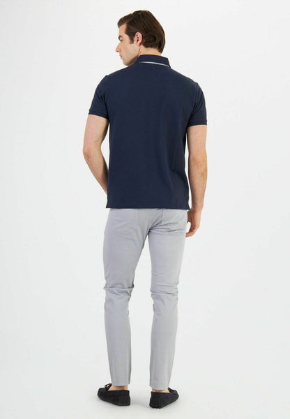  WITH OXFORD DETAILS - Poloshirt - Indaco