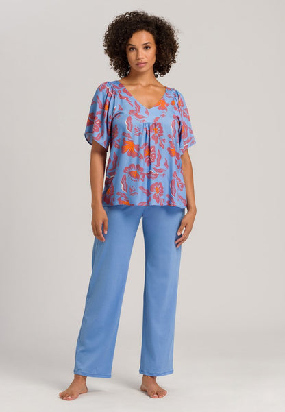 HANRO DELUXE LONG - Nachtwäsche Hose - Azurine