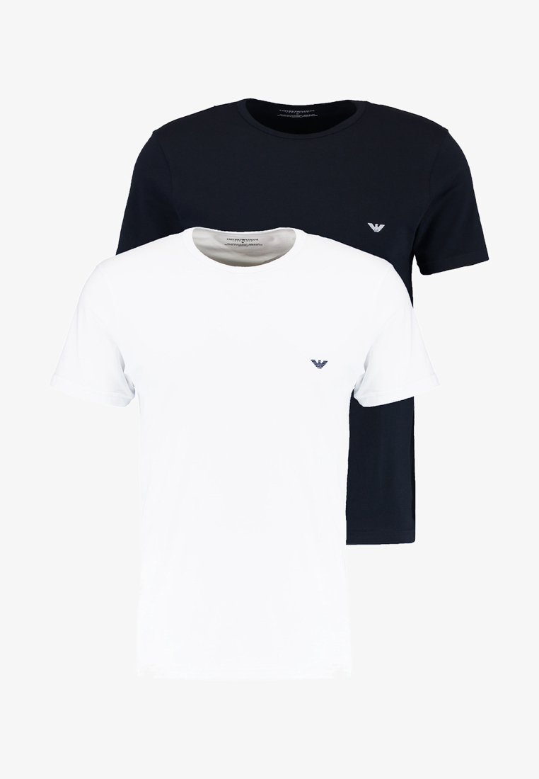 Emporio Armani CREW NECK 2 PACK - Unterhemd/-shirt - White/navy Blue