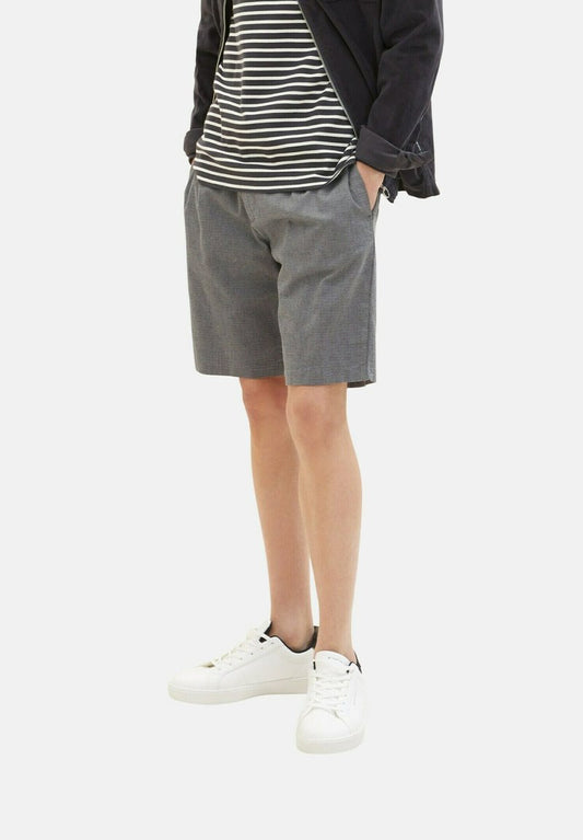 TOM TAILOR Denim Shorts - Black Grey Bean Dobby