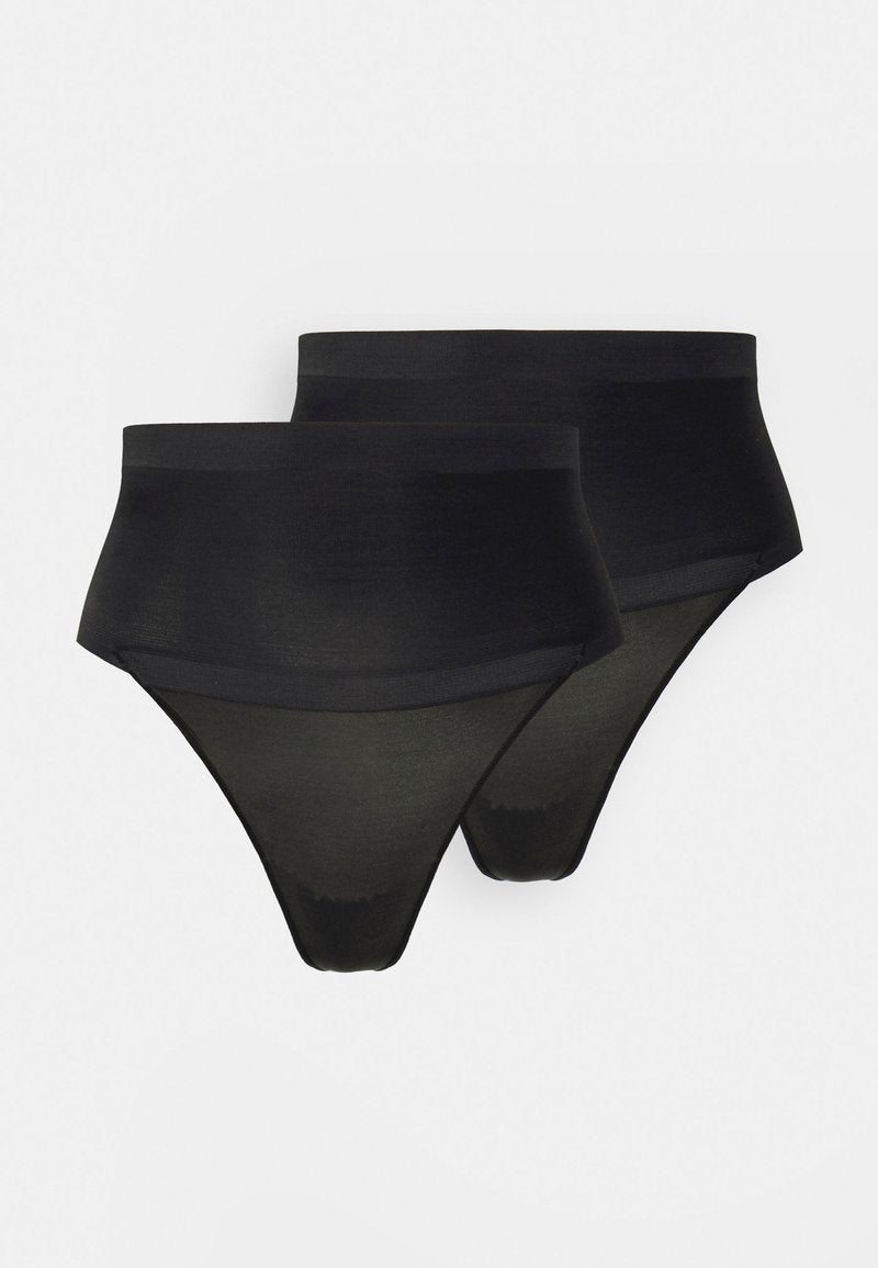 Maidenform COVER YOUR BASES THONG 2 PACK - String - Black