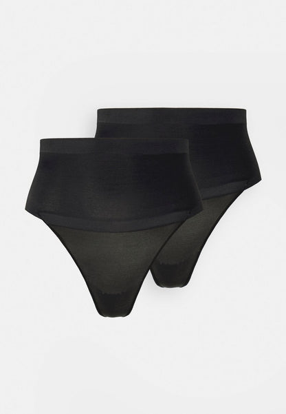 Maidenform COVER YOUR BASES THONG 2 PACK - String - Black