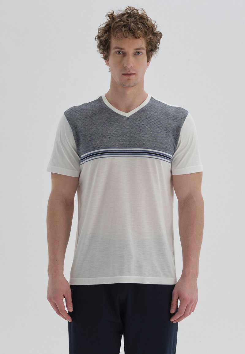  Nachtwäsche Set - Grey, Off-white