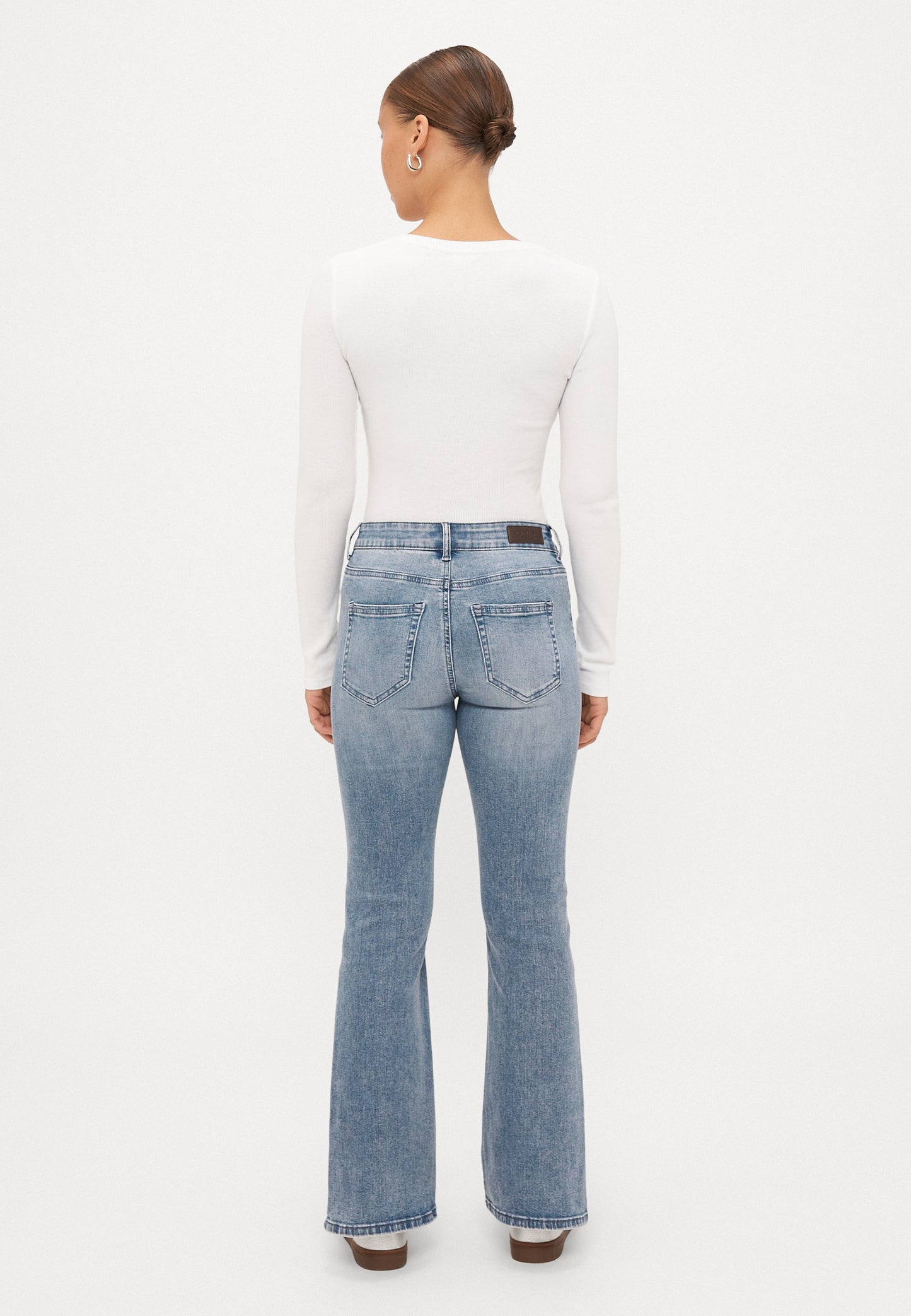 ONLY Petite ONLBLUSH MID WAIST - Flared Jeans - Special Blue Grey Denim