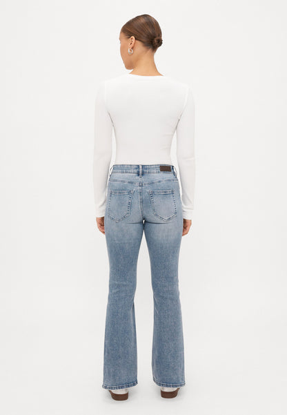 ONLY Petite ONLBLUSH MID WAIST - Flared Jeans - Special Blue Grey Denim