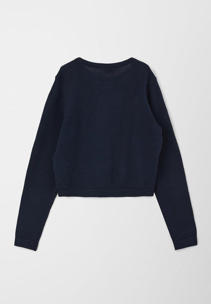 S.Oliver MIT MUSTER - Strickjacke - Navy