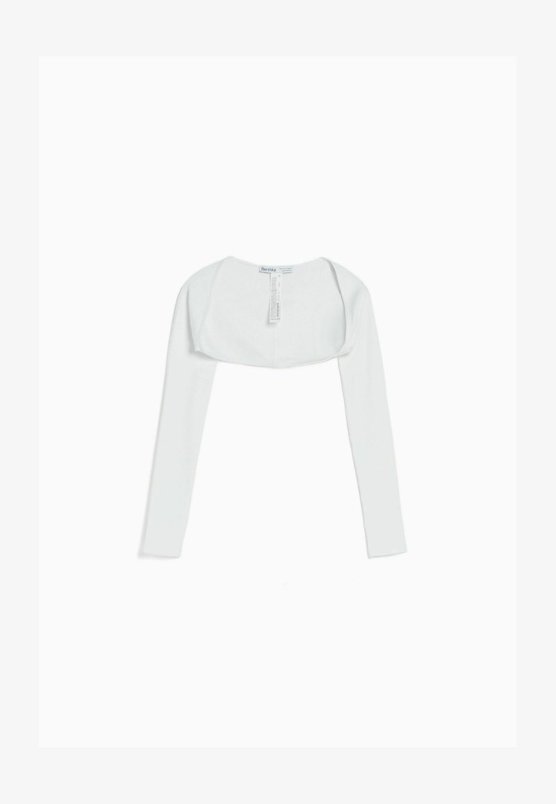 BERSHKA STRAPPY WITH LONG SLEEVES - Strickjacke - Off White