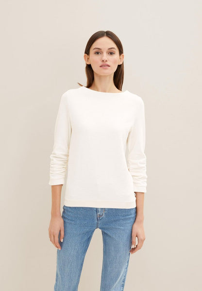 TOM TAILOR Denim JACQUARD  - Strickpullover - Gardenia White