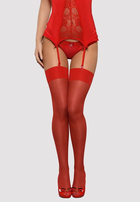 Obsessive S800 - Overkneestrümpfe - Red