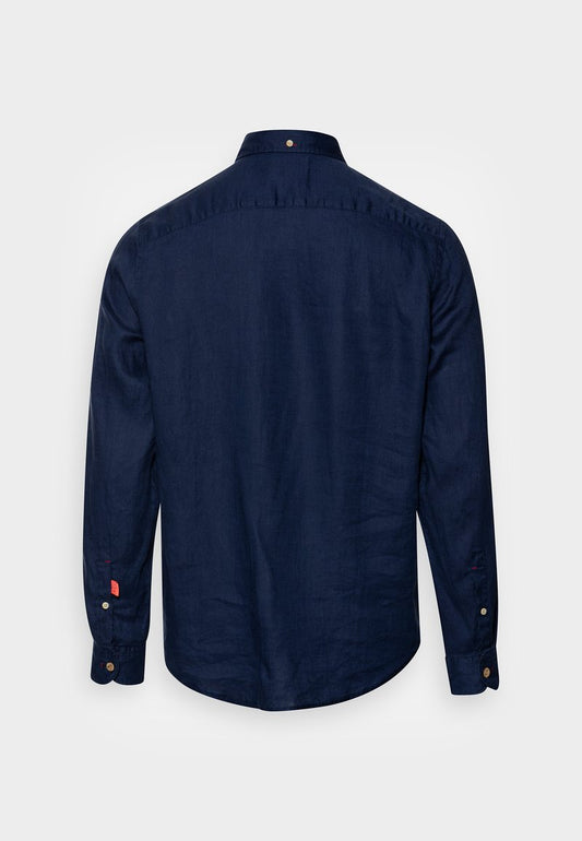 Scotch & Soda REGULAR FIT SHIRT WITH SLEEVE ROLL UP - Hemd - Marine