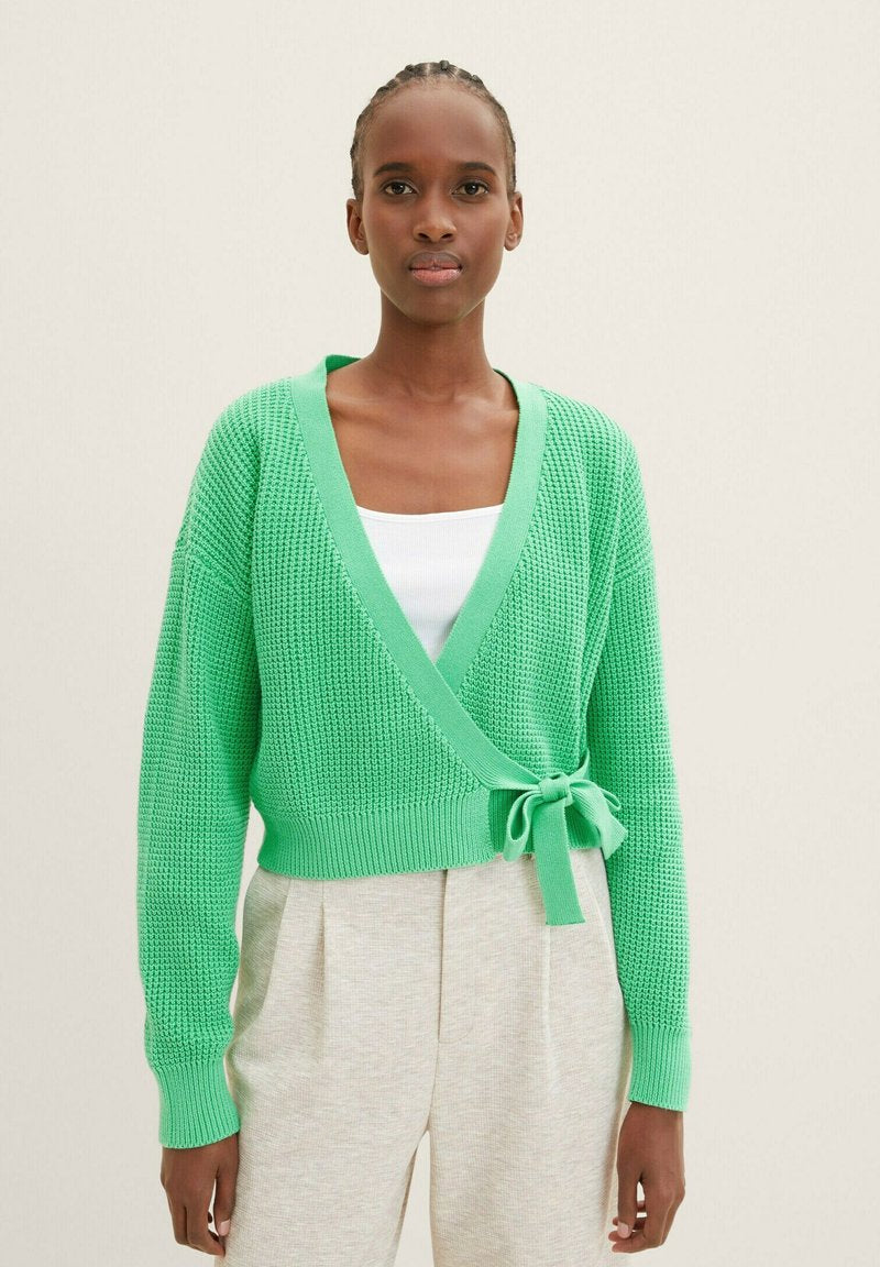 TOM TAILOR Denim IN WICKEL-OPTI - Strickjacke - Strong Green