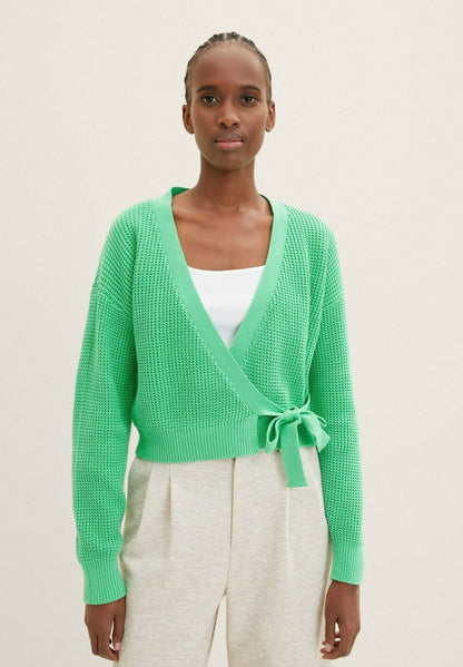 TOM TAILOR Denim IN WICKEL-OPTI - Strickjacke - Strong Green