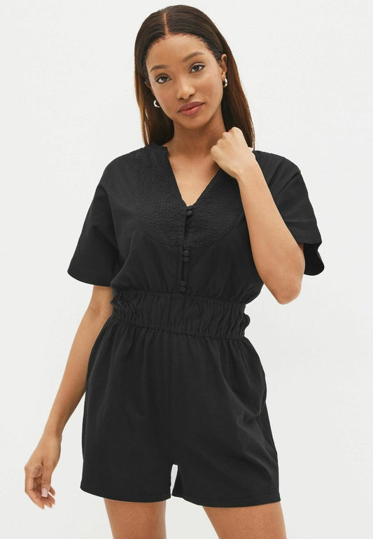 Next EMBROIDERY DETAIL PLAYSUIT STANDARD - Jumpsuit - Black