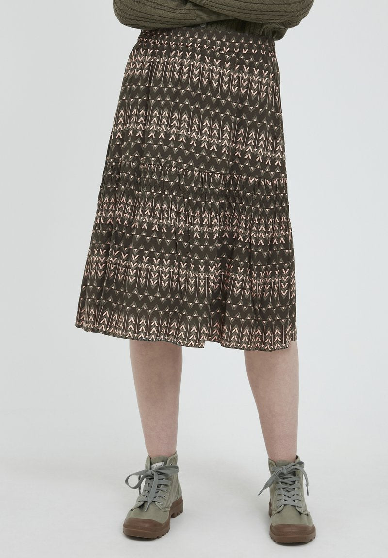 Fransa FRBATRIBE 5 SKIRT - A-Linien-Rock - Green Ink Mix