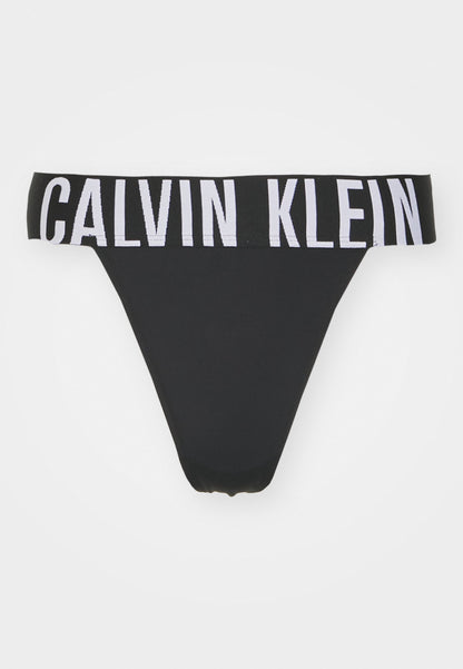 CALVIN KLEIN UNDERWEAR HIGH LEG THONG INTENSE POWER - Thong - Black