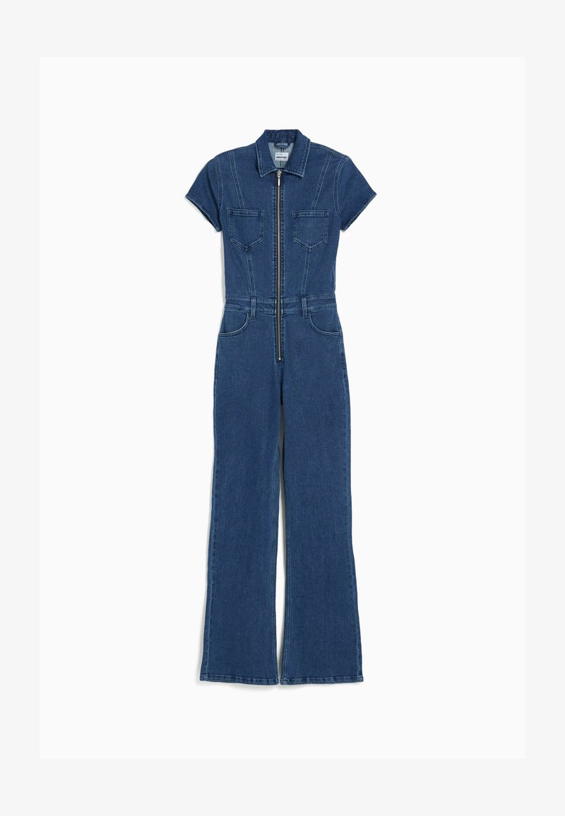 BERSHKA WITH SHORT SLEEVES AND ZIP - Jumpsuit - Dark Blue