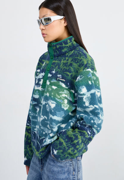 Columbia HELVETIA™ II PRINTED CROPPED HALF SNAP - Fleece Jumper - Everblue Sisters/rain Forest