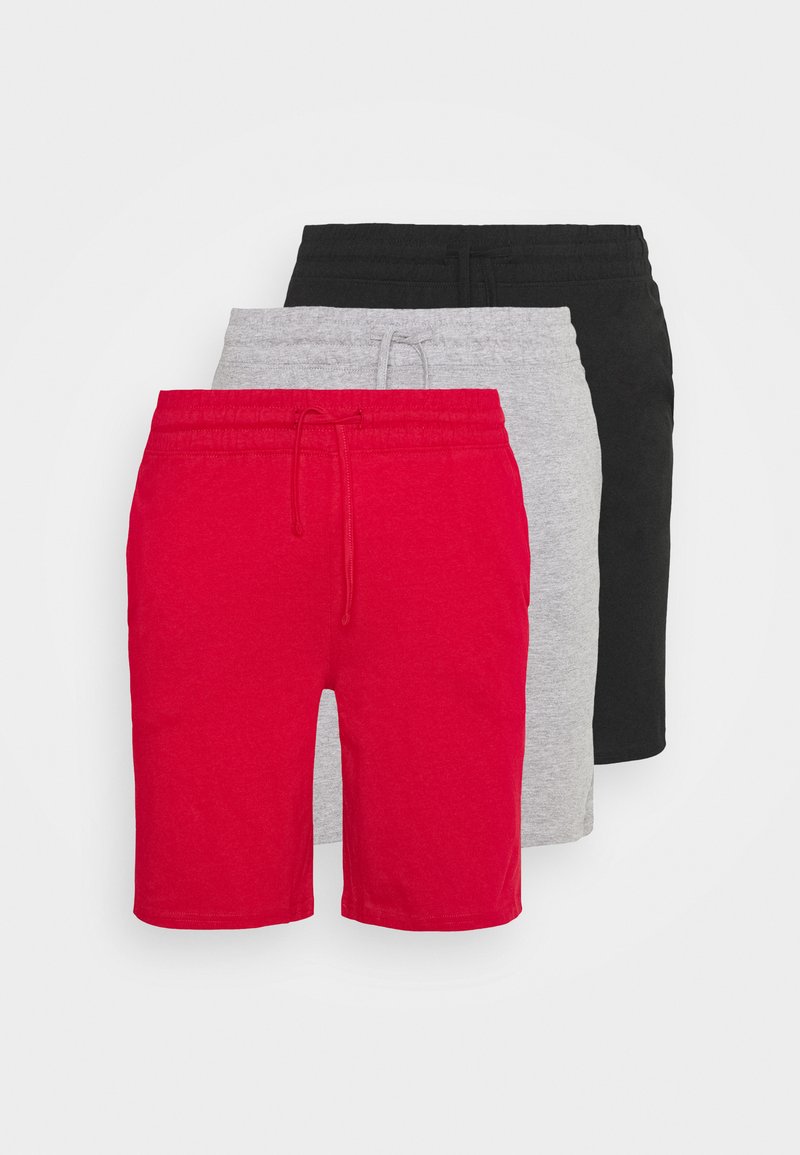 Pier One 3 PACK - Nachtwäsche Hose - Black/mottled Grey