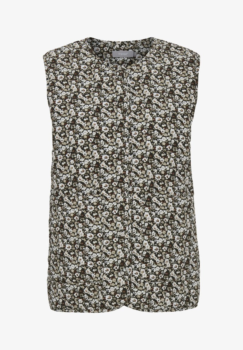 Fransa FRBAQUILLI 2 WAISTCOAT - Weste - Sand Flower Mix