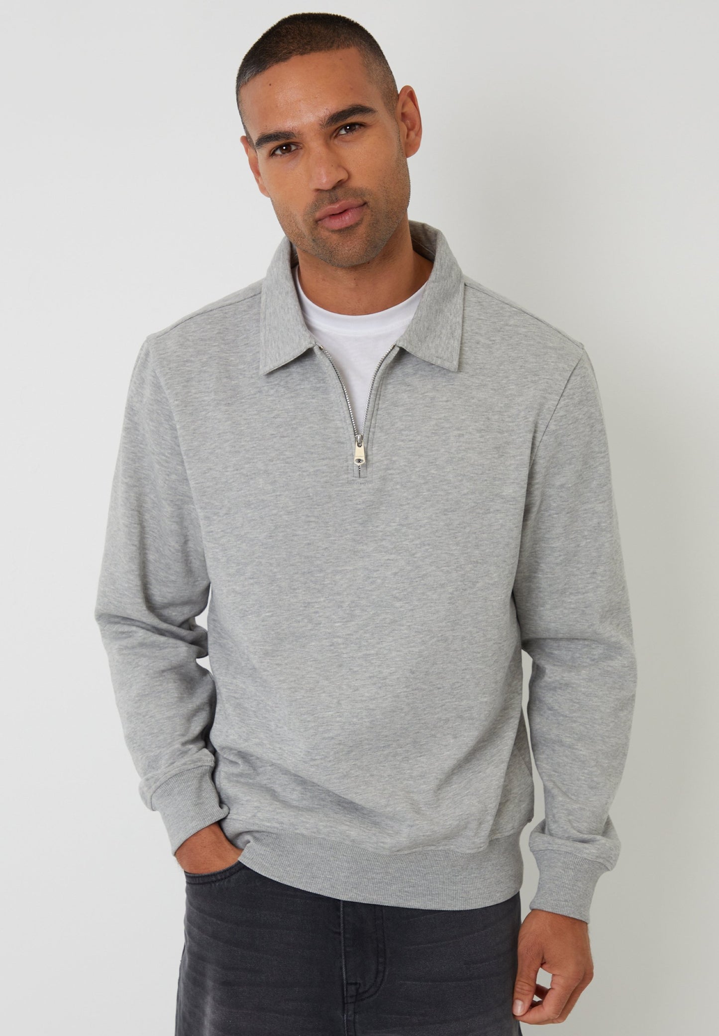 Threadbare HACKERLY - Long Sleeved Top - Grey Marl