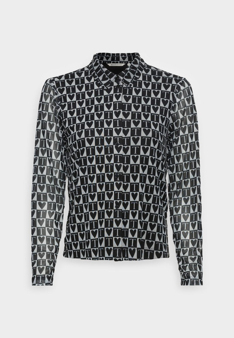 TOM TAILOR Denim CROPPED BLOUSE - Hemdbluse - Black Cream