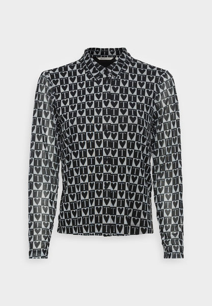 TOM TAILOR Denim CROPPED BLOUSE - Hemdbluse - Black Cream