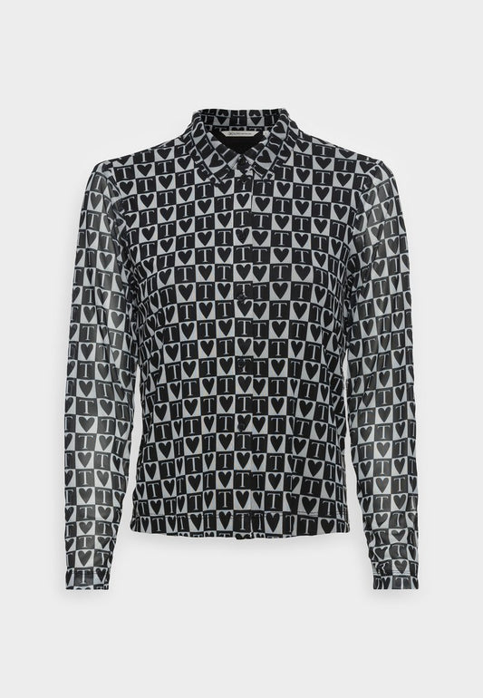 TOM TAILOR Denim CROPPED BLOUSE - Hemdbluse - Black Cream
