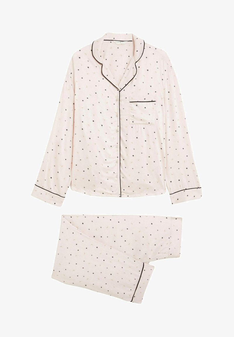 Marks & Spencer STAR PRINT REVERE COLLAR SET - Nachtwäsche Set - Soft Pink
