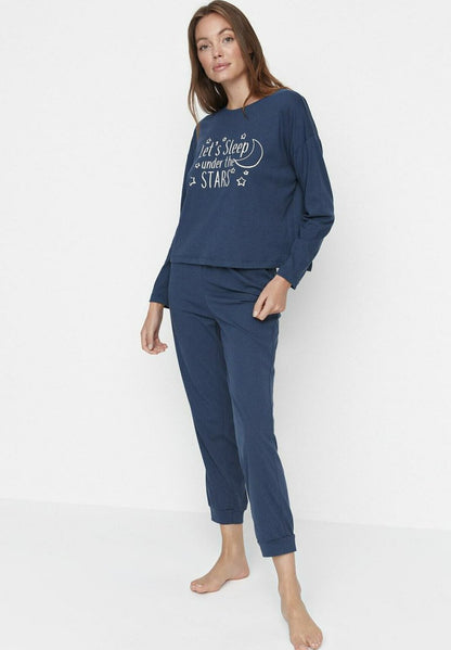 Trendyol SET - Nachtwäsche Set - Blue