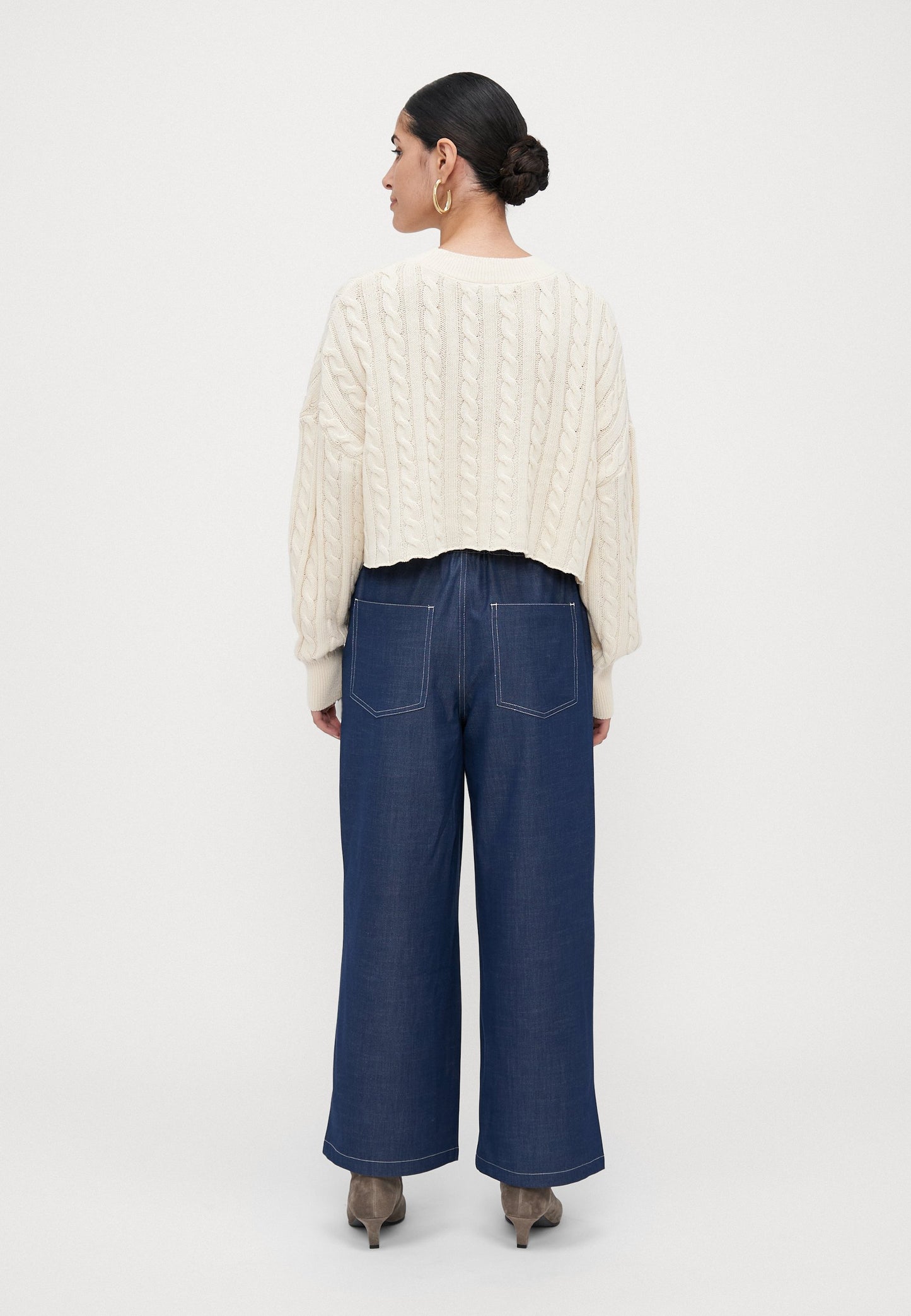 ONLY Petite ONLJINA STITCH WIDE - Wide Leg - Naval Academy