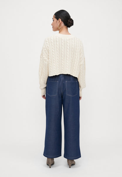ONLY Petite ONLJINA STITCH WIDE - Wide Leg - Naval Academy