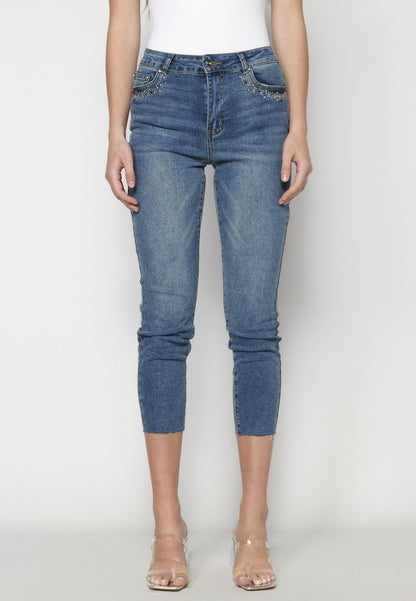 Koroshi Jeans Skinny Fit - Azul Osc Dark Blue