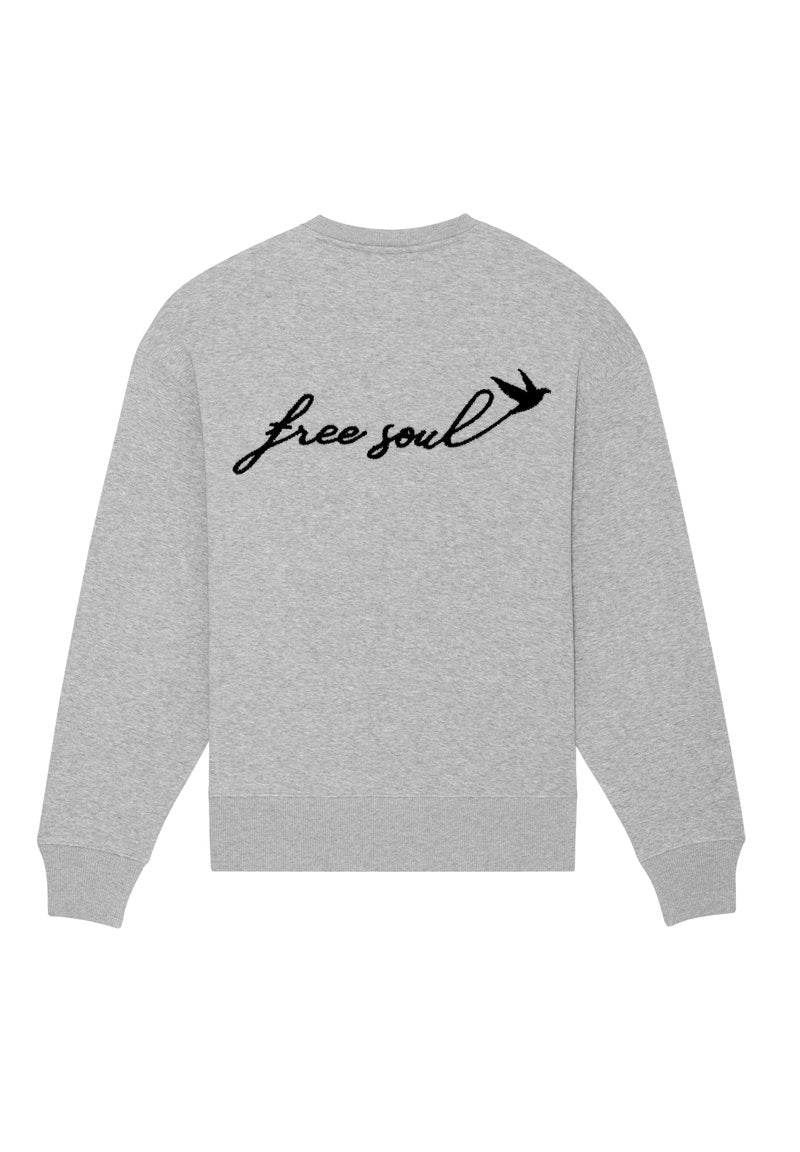  FREE SOUL BACK EMBROIDERY UNISEX CLASSIC - Sweatshirt - Light Grey
