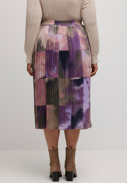 Ulla Popken PRINT ELASTISCHE BAND - A-Linien-Rock - Lavendel