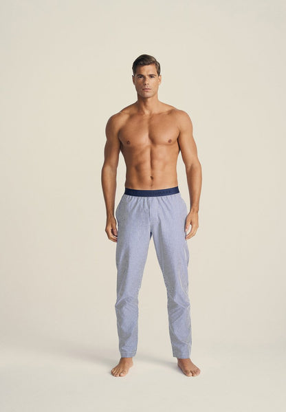 JBS OF DENMARK SEERSUCKER PANT - Nachtwäsche Hose - Light Blue