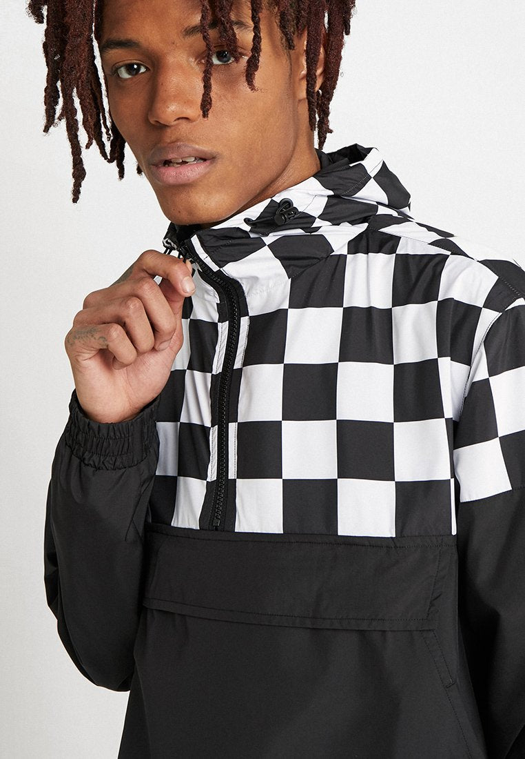 URBAN CLASSICS CHECK PULL OVER JACKET - Windbreaker - Black/chess