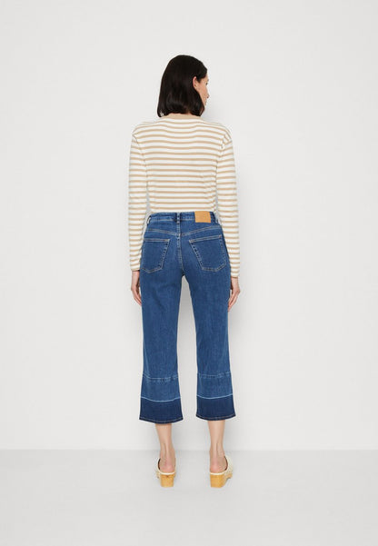 Gant CROPPED WIDE - Jeans Relaxed Fit - Mid Blue Worn