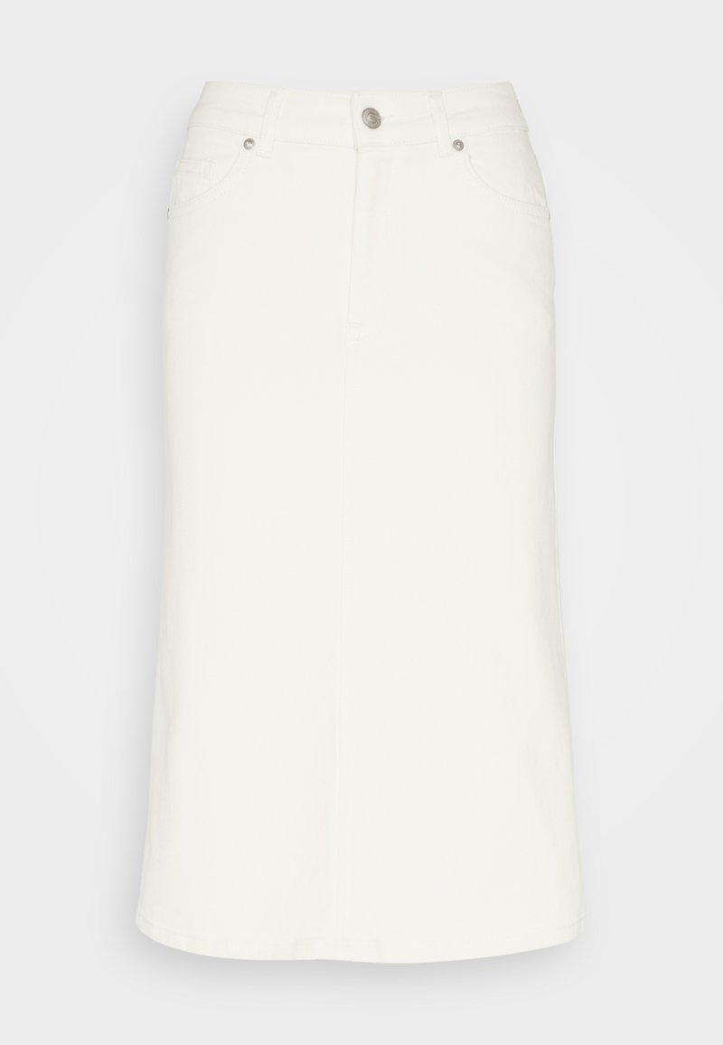 Selected Femme SLFVINNIE MIDI SKIRT - Jeansrock - Whisper White