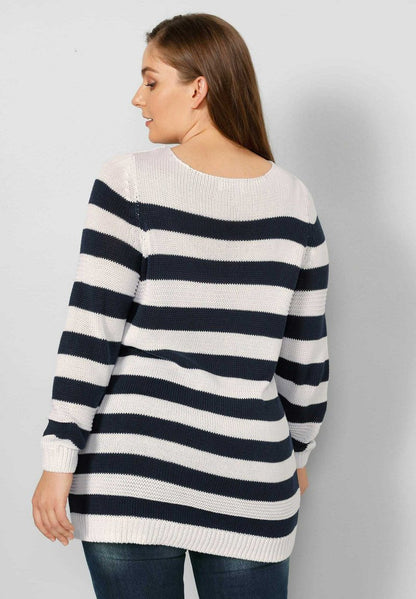  Strickpullover - Marineblau/weiß