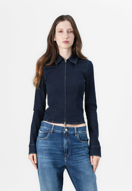 Replay FITTED TOUCH JACKET - Denim Jacket - Dark Blue