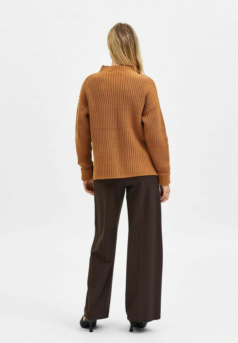 Selected Femme LANGARM SLFSELM - Strickpullover - Braun