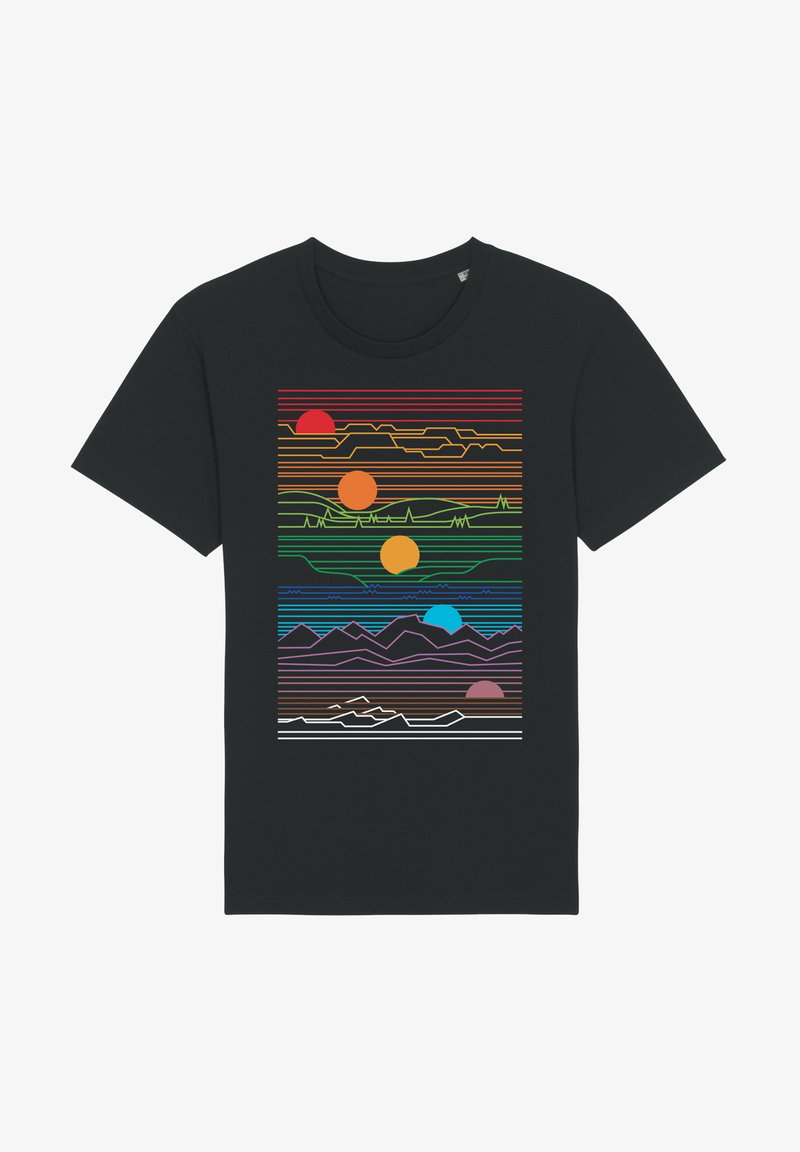  SUN AND MOON - T-Shirt Print - Bottle Green