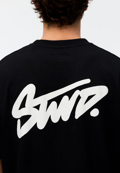 PULL & BEAR WITH LOGO - Print T-shirt - Black