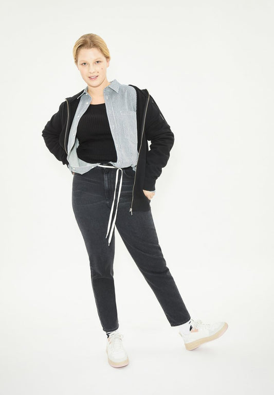Armedangels MAIRAA - Jeans Tapered Fit - Washed Down Black