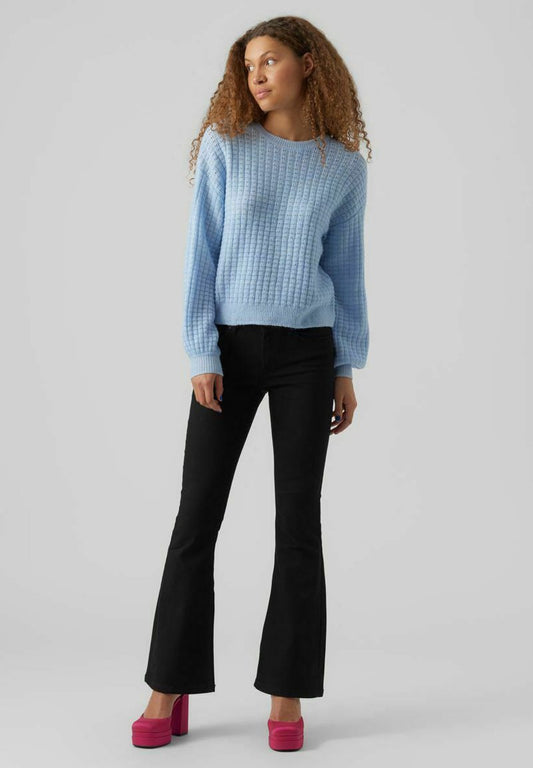 Vero Moda VMELISA LS O-NECK GA EP - Strickpullover - Skyway