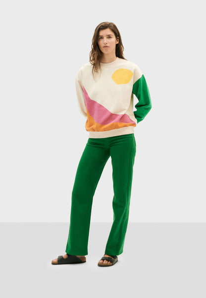 Thinking Mu THERESA - Jeans Straight Leg - Green