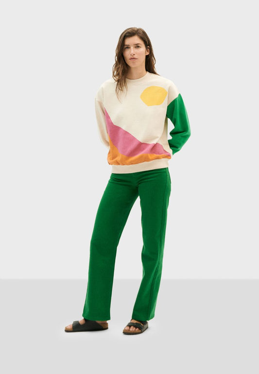 Thinking Mu THERESA - Jeans Straight Leg - Green