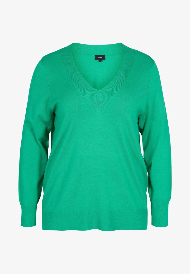 Zizzi WITH V NECKLINE - Strickpullover - Mint