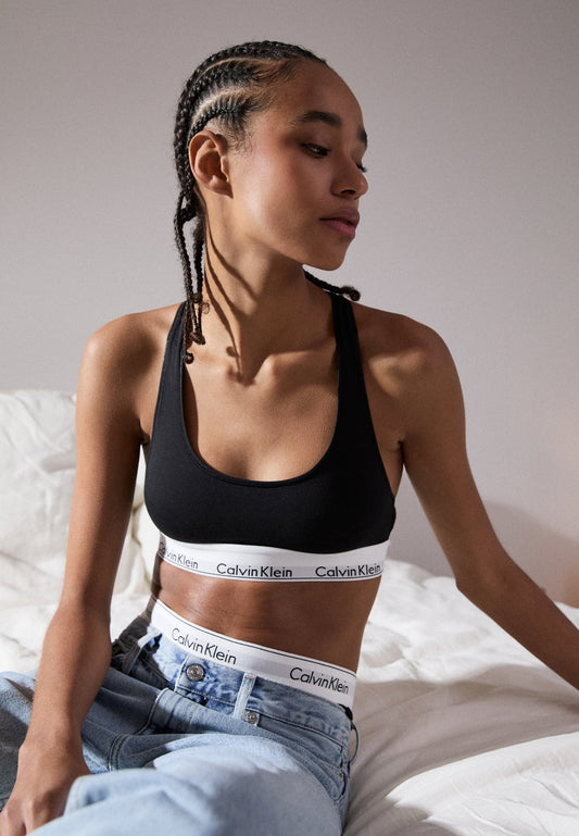CALVIN KLEIN UNDERWEAR UNLINED BRALETTE ICON COTTON MODAL - Bustier - Black