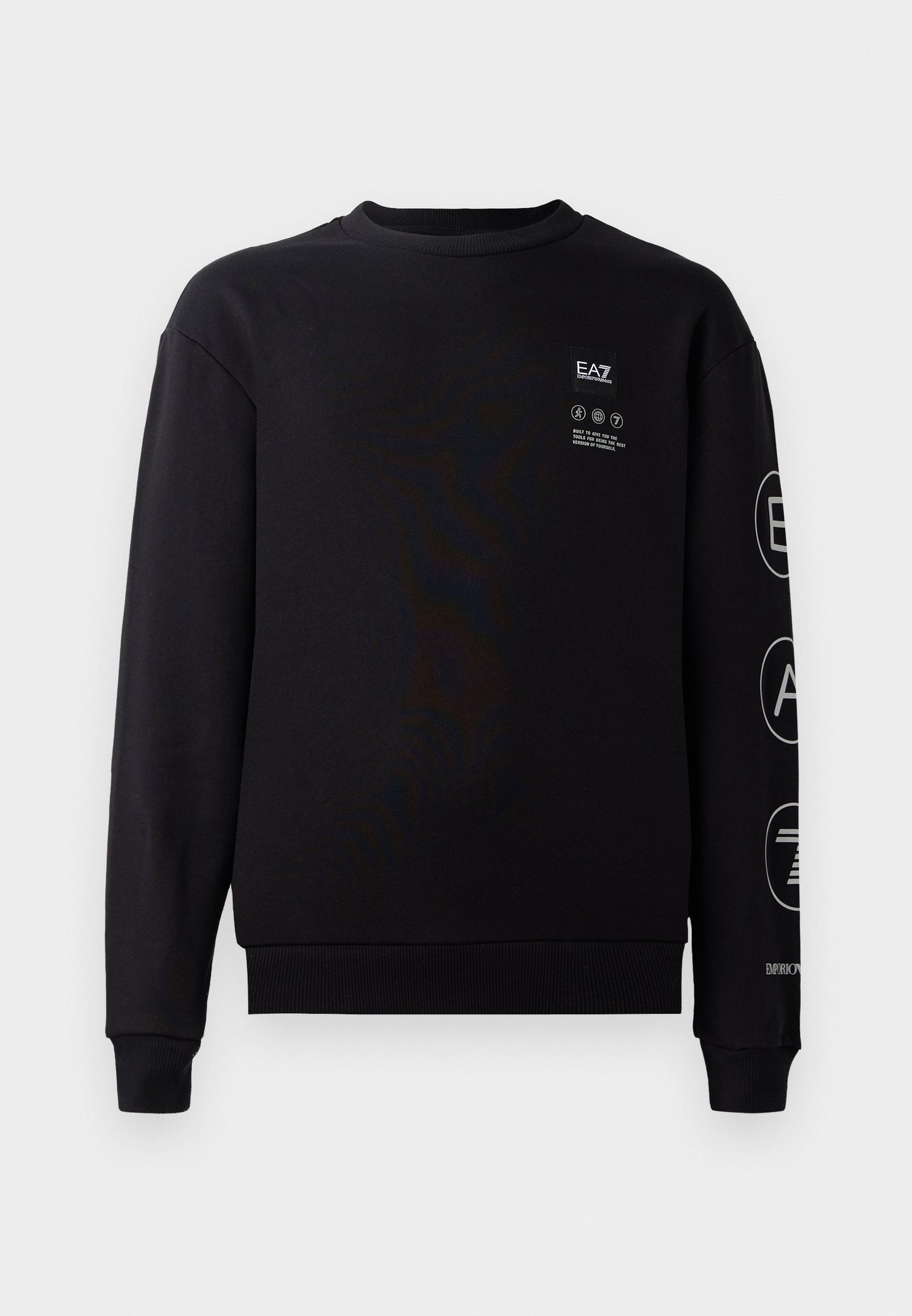 EA7 Emporio Armani TRAIN LOGO UNISEX - Sweatshirt - Black/silver-coloured